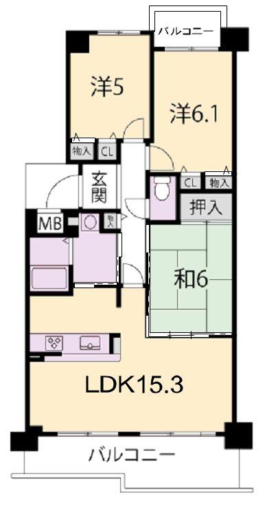 Floor plan. 3LDK, Price 13.8 million yen, Occupied area 71.07 sq m , Balcony area 13.22 sq m