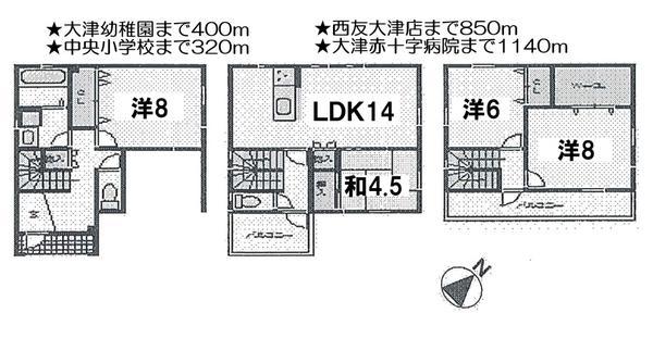 Floor plan. 35,500,000 yen, 4LDK+S, Land area 98.03 sq m , Building area 118.41 sq m