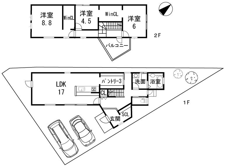 Floor plan. 23.5 million yen, 3LDK, Land area 143.99 sq m , Pantry installation of building area 105.49 sq m large storage. It is very convenient.