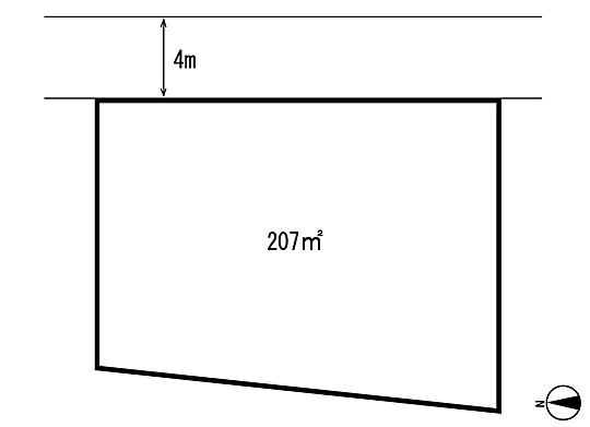 Compartment figure. Land price 3.5 million yen, Land area 207 sq m