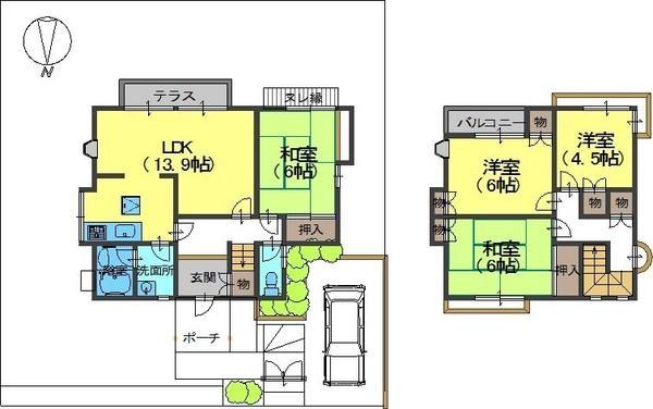 Floor plan. 9.8 million yen, 4LDK, Land area 199.29 sq m , Building area 109.89 sq m