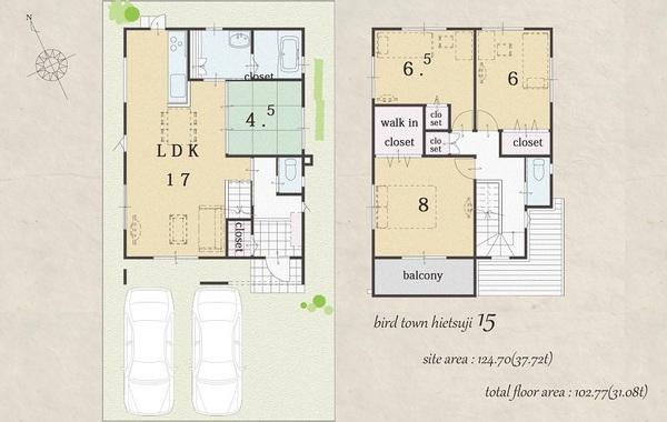 Floor plan. 27,730,000 yen, 4LDK, Land area 124.7 sq m , Building area 102.77 sq m