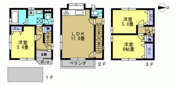 Floor plan. 17.2 million yen, 3LDK, Land area 50.19 sq m , Building area 72.9 sq m