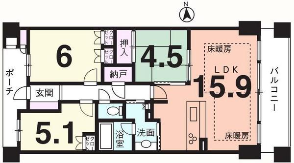Floor plan. 3LDK, Price 32,800,000 yen, Occupied area 72.17 sq m , Balcony area 13.1 sq m