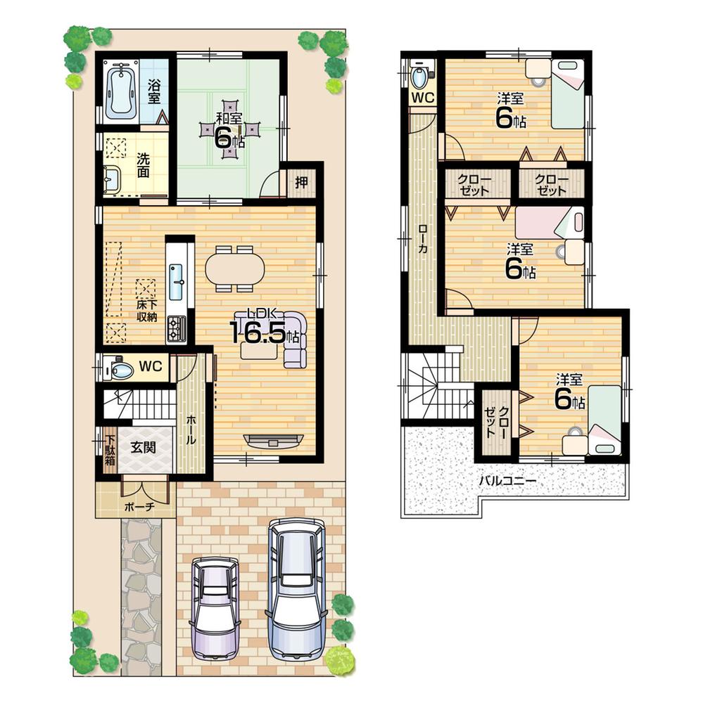 Floor plan. 24,800,000 yen, 4LDK, Land area 111.41 sq m , Building area 98.41 sq m