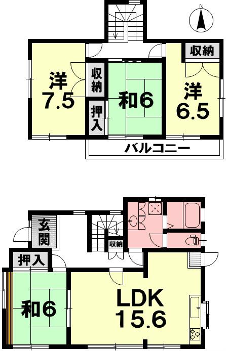 Floor plan. 13,900,000 yen, 4LDK, Land area 171.01 sq m , Building area 104.33 sq m