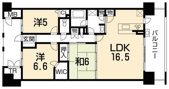 Floor plan. 3LDK, Price 23.5 million yen, Footprint 78.3 sq m , Balcony area 14 sq m