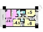 Floor plan. 3LDK, Price 24,800,000 yen, Occupied area 64.25 sq m , Balcony area 11.34 sq m