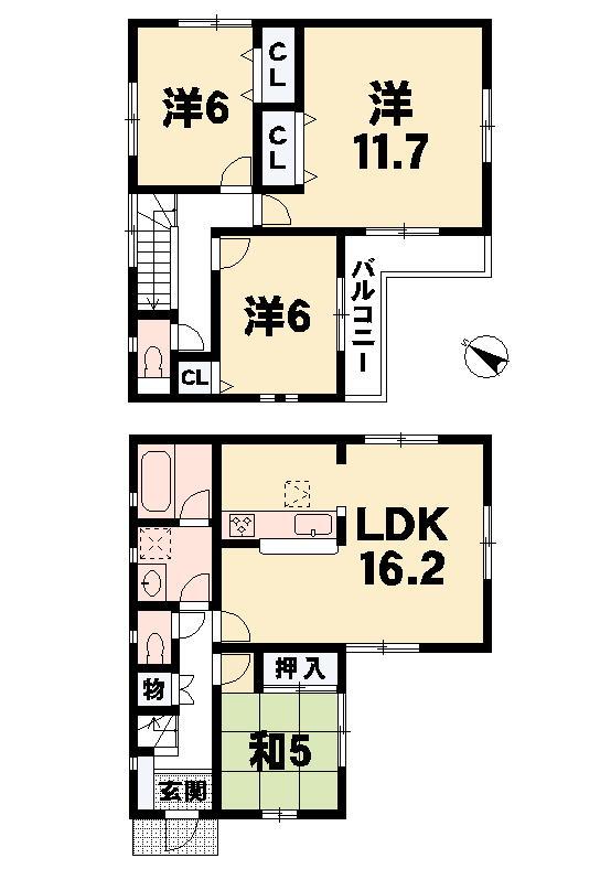 Floor plan. 15.8 million yen, 4LDK, Land area 169.45 sq m , Building area 100.84 sq m