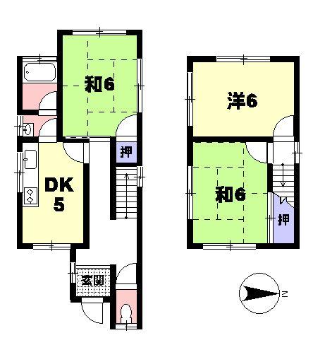 Floor plan. 8.8 million yen, 3DK, Land area 62.91 sq m , Building area 55.21 sq m