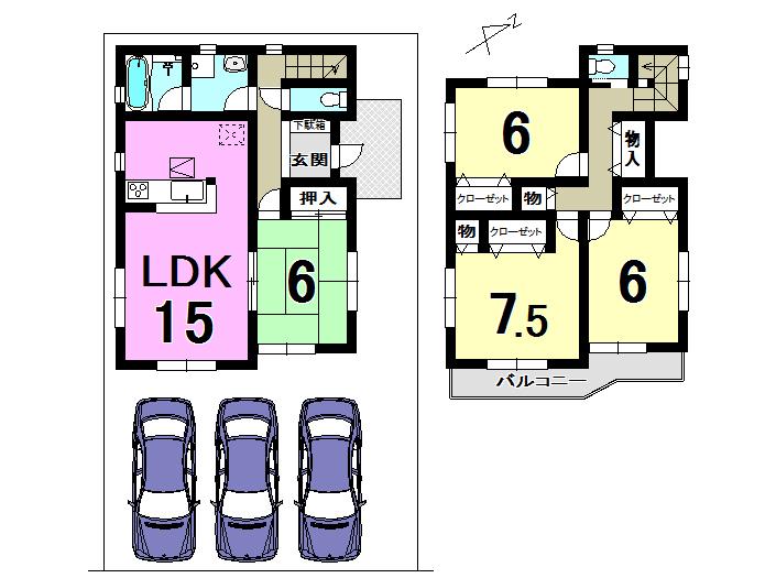 Floor plan. 20,900,000 yen, 4LDK, Land area 130.98 sq m , Building area 99.22 sq m