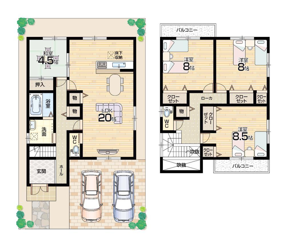 Floor plan. 21.1 million yen, 4LDK, Land area 149.55 sq m , Building area 120.69 sq m living spacious 20 Pledge Breadth of each room room