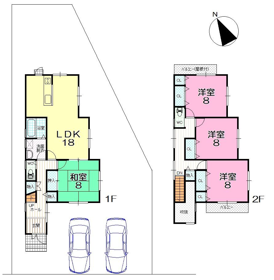 Floor plan. 16.6 million yen, 4LDK, Land area 198.64 sq m , Building area 119.88 sq m