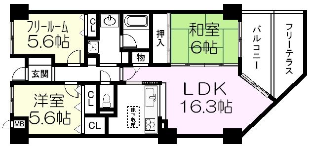 Floor plan. 3LDK, Price 14.8 million yen, Footprint 75 sq m , Balcony area 6.78 sq m