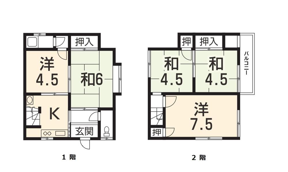Floor plan. 6.8 million yen, 4LDK, Land area 84.69 sq m , Building area 71.81 sq m