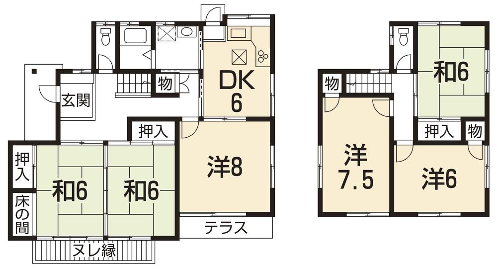 Floor plan. 12.8 million yen, 6DK, Land area 189.24 sq m , Building area 109.92 sq m