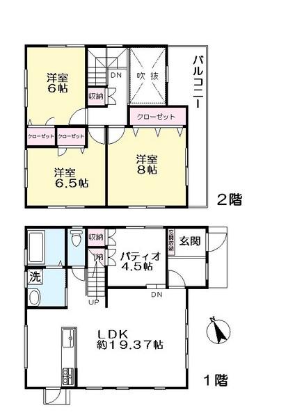 Floor plan. 23.8 million yen, 3LDK+S, Land area 125.47 sq m , Building area 101.02 sq m
