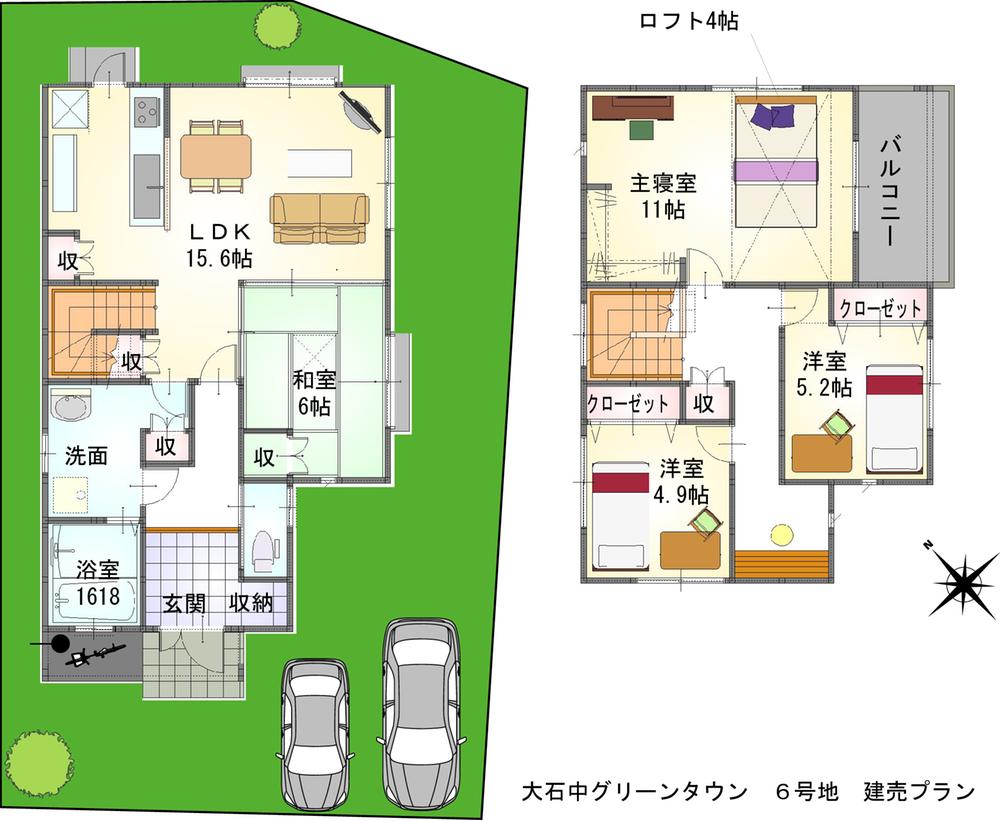 Floor plan. (No. 6 locations), Price 22,071,000 yen, 4LDK, Land area 155.21 sq m , Building area 108.47 sq m
