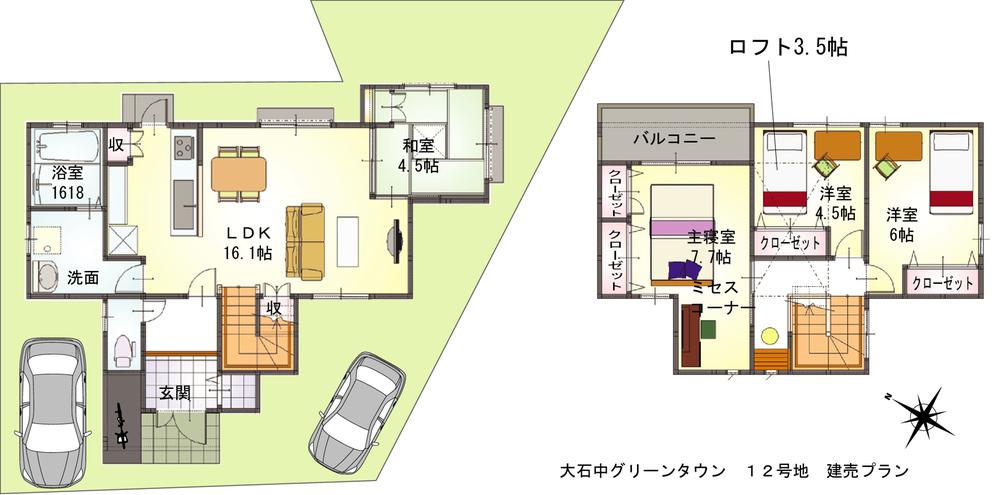 Floor plan. (No. 12 locations), Price 18,871,000 yen, 4LDK, Land area 125.29 sq m , Building area 96.26 sq m