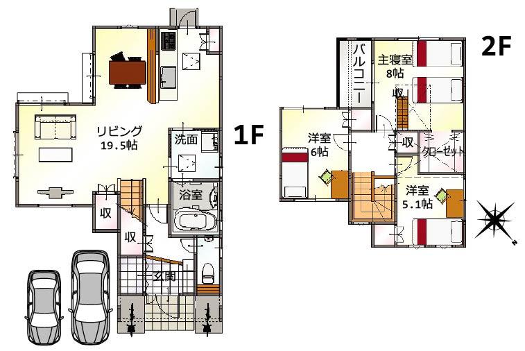 Floor plan. (No. 21 locations), Price 18,060,000 yen, 4LDK, Land area 127.71 sq m , Building area 95.23 sq m