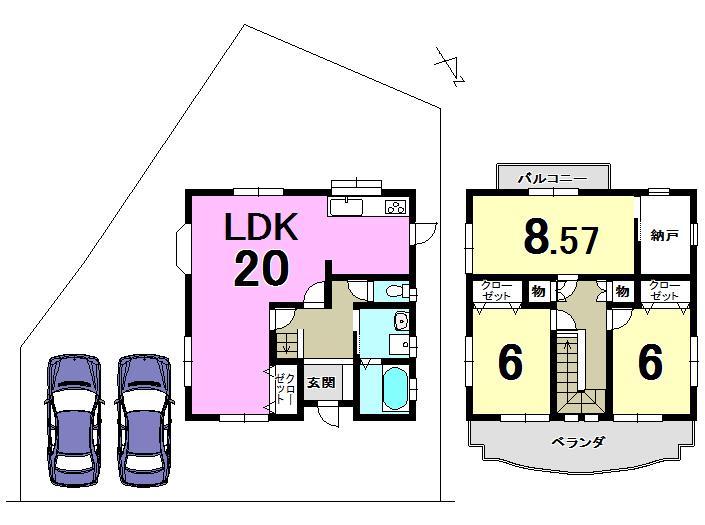Floor plan. 21,800,000 yen, 3LDK + S (storeroom), Land area 166.95 sq m , Building area 105.16 sq m