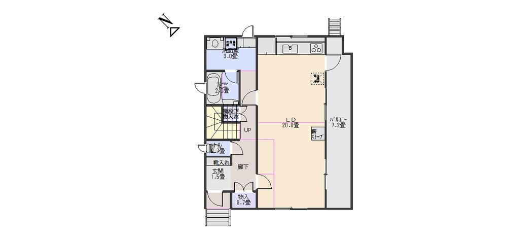 Floor plan. 8 million yen, 3LDK + S (storeroom), Land area 366.91 sq m , Building area 114.45 sq m 1F