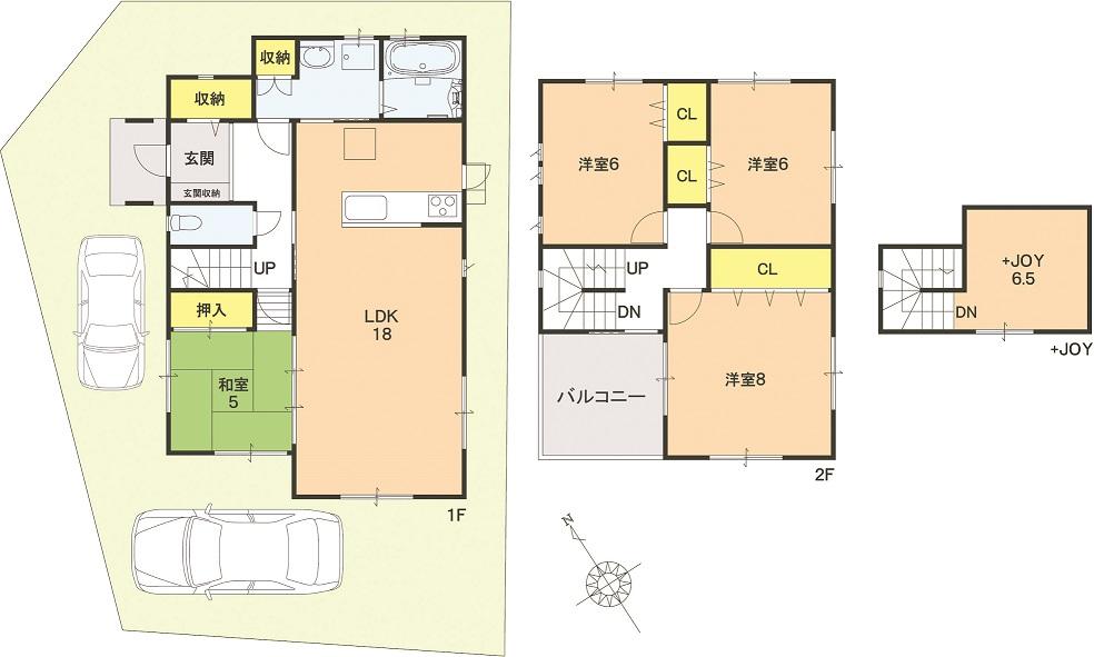 Building plan example (introspection photo). Karasaki No. 7 land Floor