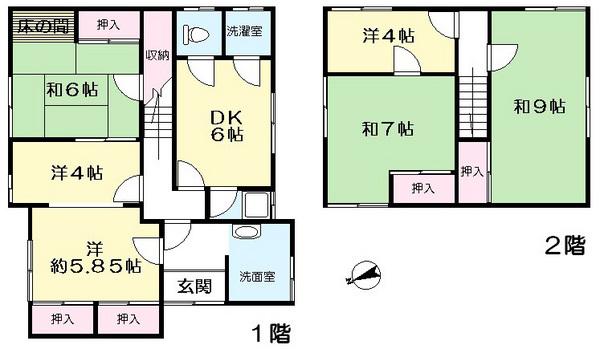 Floor plan. 8.7 million yen, 6DK, Land area 84.45 sq m , Building area 103.51 sq m