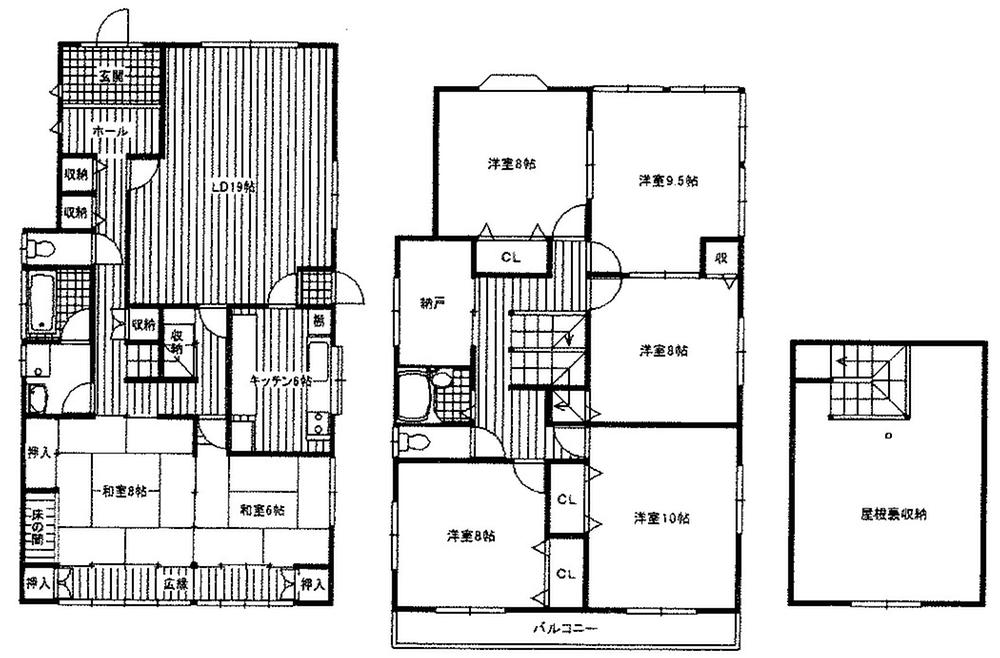 Floor plan. 39,800,000 yen, 7LDK + S (storeroom), Land area 250.11 sq m , Is a floor plan of the building area 211.04 sq m spacious 7SLDK!  Good per day! ! 