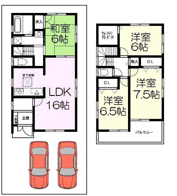 Floor plan. 25,800,000 yen, 4LDK, Land area 111.4 sq m , Building area 98.82 sq m