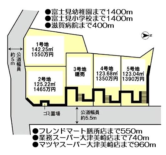 Compartment figure. Land price 13,350,000 yen, Land area 123.68 sq m
