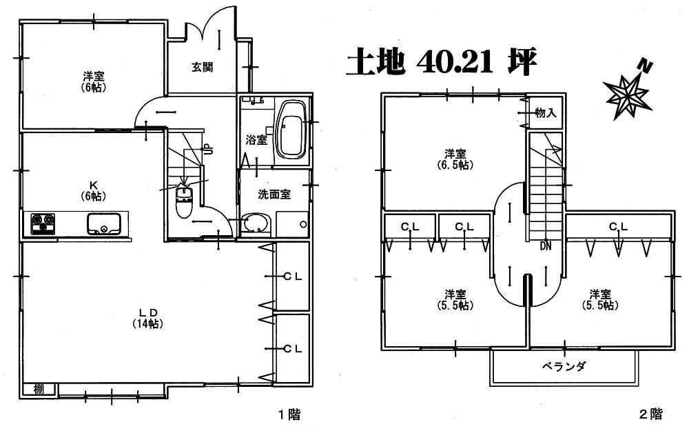 Floor plan. 24,800,000 yen, 4LDK, Land area 132.94 sq m , Building area 99.98 sq m 4LDK