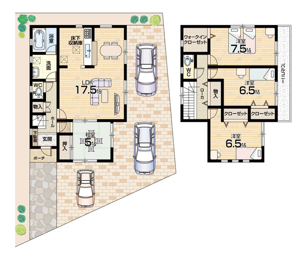 Floor plan. 27,800,000 yen, 4LDK + S (storeroom), Land area 164.34 sq m , Building area 101.65 sq m spacious 4LDK + S