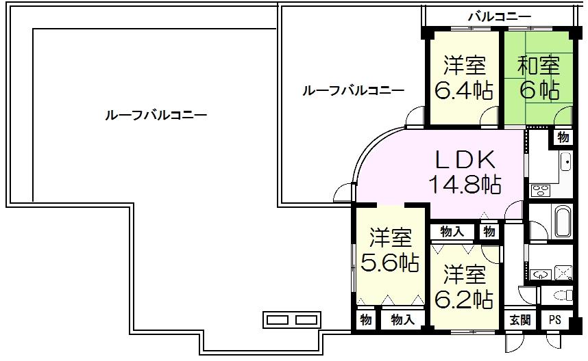Floor plan. 4LDK, Price 10.9 million yen, Occupied area 81.34 sq m , Balcony area 13.44 sq m