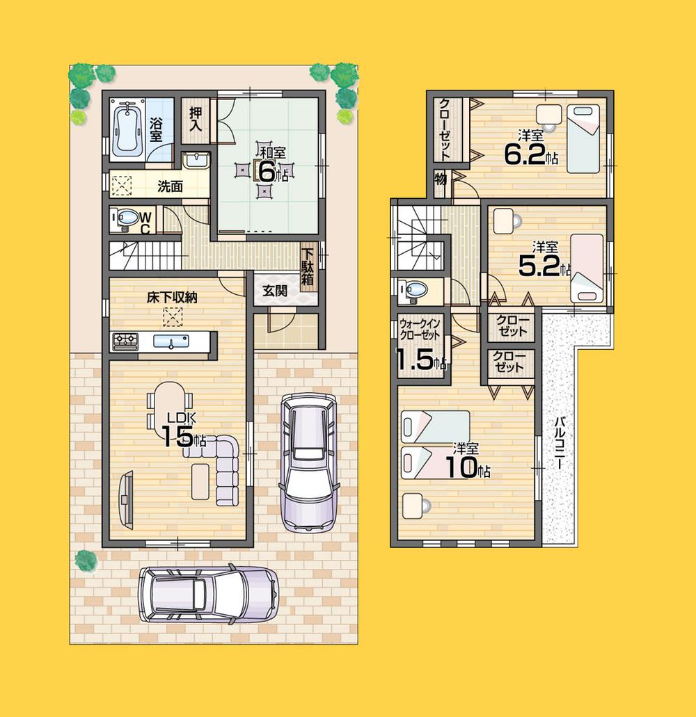 Floor plan. (No. 2 locations), Price 22,800,000 yen, 4LDK+S, Land area 101.44 sq m , Building area 97.6 sq m