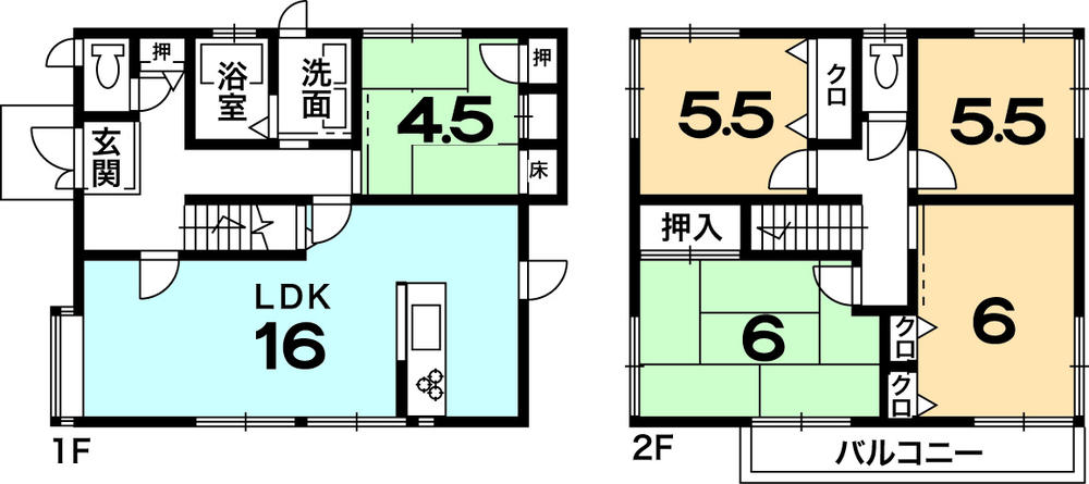 Floor plan. 10.8 million yen, 5LDK, Land area 210 sq m , Building area 113.8 sq m floor plan