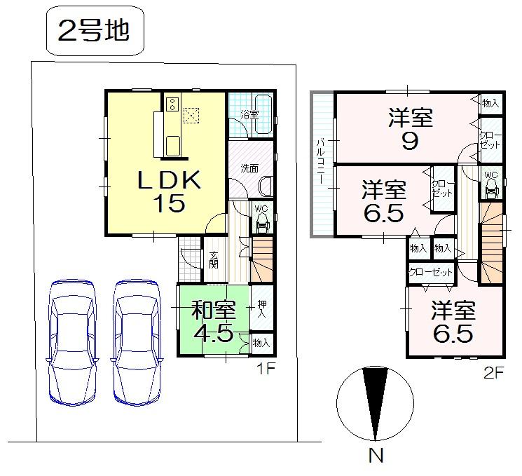 Floor plan. (No. 2 locations), Price 19,800,000 yen, 4LDK, Land area 123.54 sq m , Building area 98.01 sq m