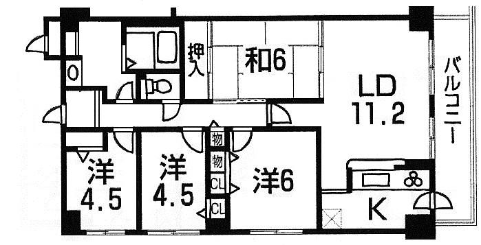 Floor plan. 4LDK, Price 12.9 million yen, Occupied area 80.73 sq m , Balcony area 9.24 sq m one of the few 4LDK