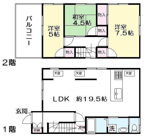 Floor plan. 14.8 million yen, 3LDK, Land area 148.79 sq m , Building area 76.18 sq m