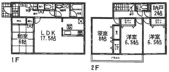 Floor plan. (No. 2 locations), Price 19.9 million yen, 4LDK+S, Land area 143.74 sq m , Building area 108.13 sq m