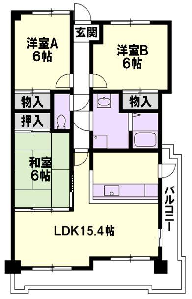 Floor plan. 3LDK, Price 11.8 million yen, Occupied area 73.92 sq m , Balcony area 20.28 sq m