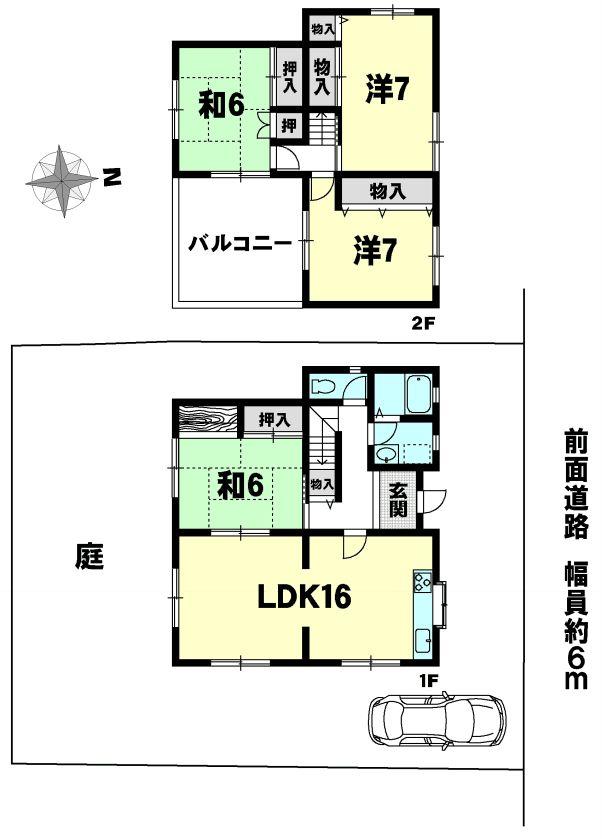 Floor plan. 12.8 million yen, 4LDK, Land area 184.5 sq m , Building area 109.66 sq m