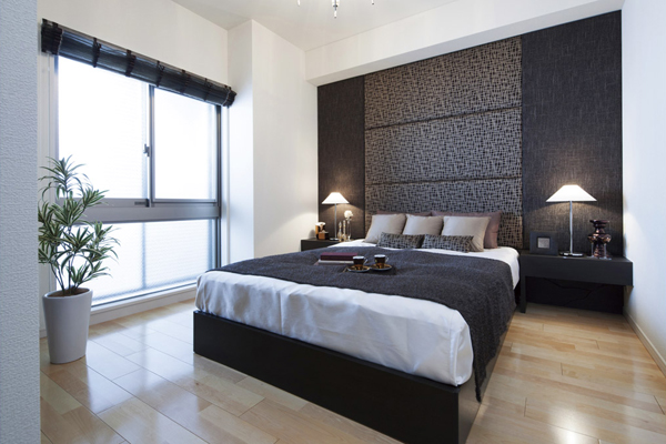 Interior.  [Master bedroom] Quality time flow and spacious, The main bedroom to produce a peaceful sleep and refreshing awakening. It stuck to the material and chic color-coordinated, It has become a calm space heal the mind and body (F type model room)