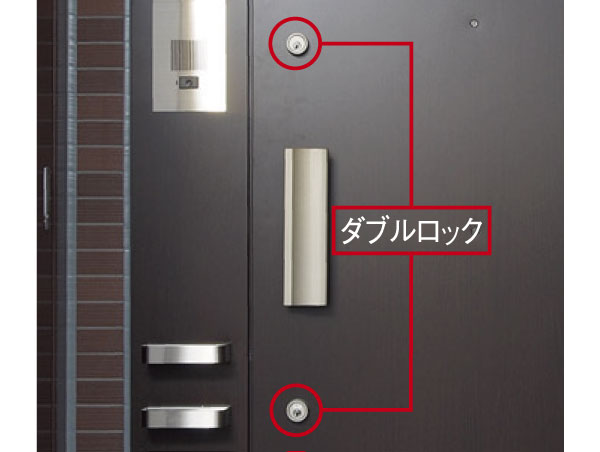 Security.  [Double Rock] To the entrance door, Adopt a double lock that provided the key to the top and bottom two places of the handle. Suppress unauthorized unlocking (same specifications)