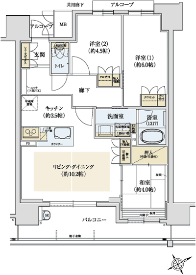 Floor: 3LDK, occupied area: 66.08 sq m, Price: 26,635,200 yen