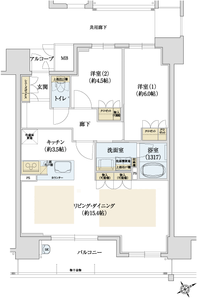 Floor: 2LDK, occupied area: 66.08 sq m, Price: 28,383,800 yen