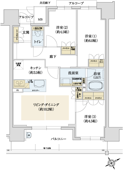 Floor: 3LDK, occupied area: 66.08 sq m, Price: 28,383,800 yen