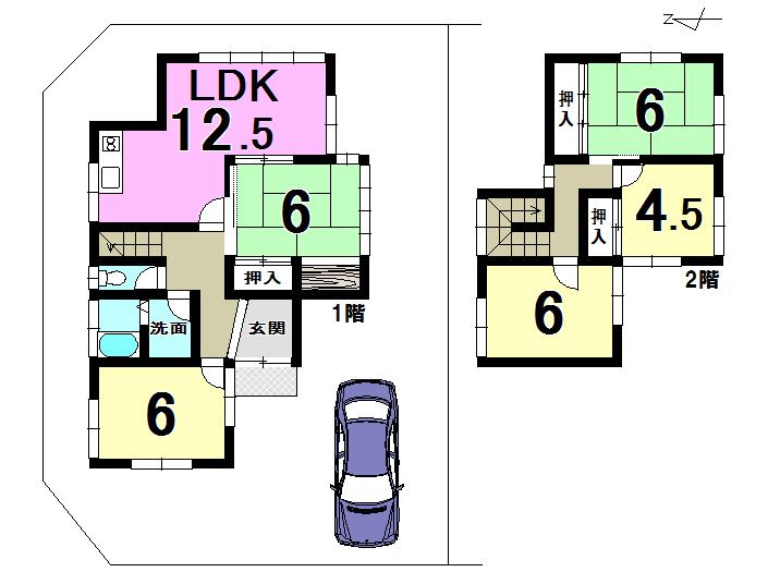 Floor plan. 11.5 million yen, 5LDK, Land area 163.26 sq m , Building area 98.54 sq m floor plan