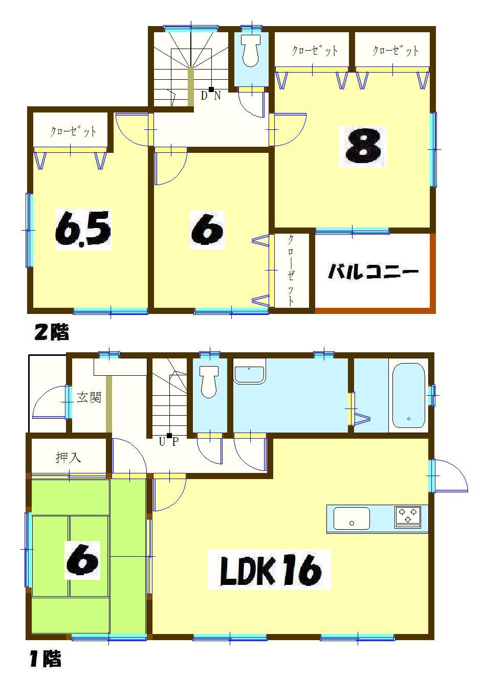 Floor plan. 20.5 million yen, 4LDK, Land area 127.57 sq m , Building area 104.33 sq m