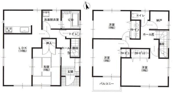 Floor plan. 25,800,000 yen, 4LDK, Land area 126.99 sq m , Building area 99.36 sq m